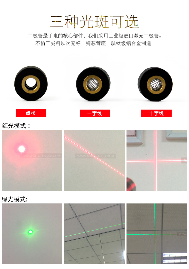 Description Picture 3 of itemFocusable 10mW 515nm Green Laser Diode Module Dot/Line /Cross Head 20x108mm