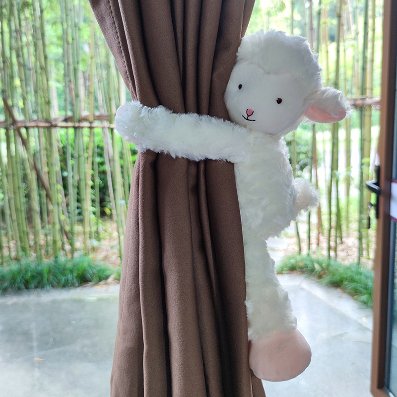 Cartoon Curtain Tiebacks with Magnetic Clips, Cute and Simple Doll Design with Magnetic Buckle Straps
