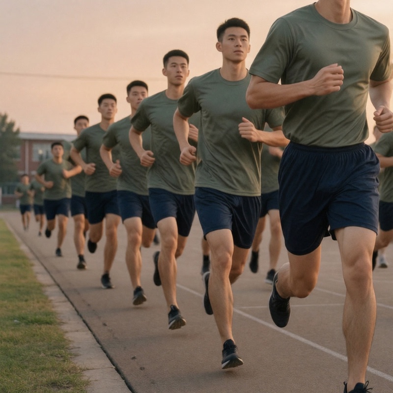 Authentic Physical Training Clothing for Men, Summer Breathable Quick-Dry Short-Sleeve Training Suit with Shorts, Sports High School Student Military Training Uniform Authentic Physical Training Clothing for Men, Summer Breathable Quick-Dry Short-Sleeve Training Suit with Shorts, Sports High School Student Military Training Uniform