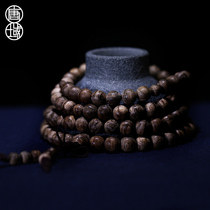 Tangyu horse mud waterlogging agarwood beads 108 natural Fidelity tiger leather incense