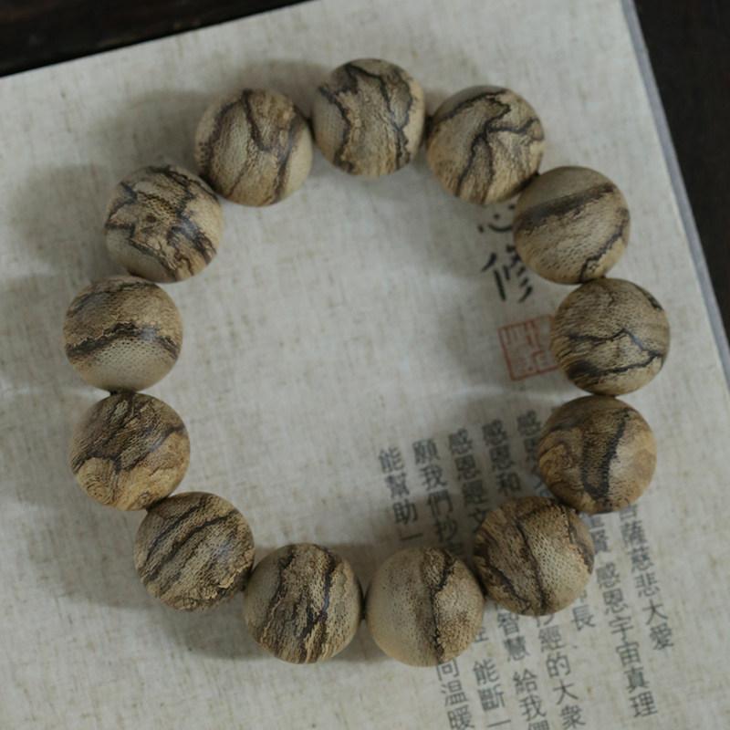 Tangzhou Vietnam sink string fidelity material Dalla dry tiger skin pattern of men female Buddha Pearl play 14mm
