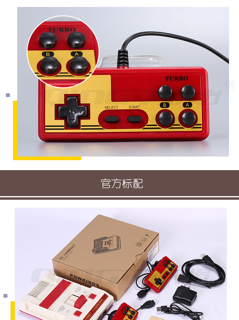 Overlord Kid HD FC Trang chủ HDMI TV Máy màu đỏ và trắng Nostalgic Double Contra 8-bit Card Game Máy Nintendo Entertainment tay cầm đá fo4