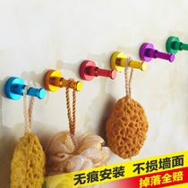 Punch-free adhesive hook door rear clothes row Hook bathroom space aluminum color coat hook single single hook wall hanging clothes hook