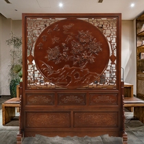 Solid Wood New Chinese style screen living room porch partition decoration wood carving Office Mobile bedroom blocking mahogany screen