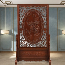 New Chinese solid wood screen partition bedroom shielding living room home office Dongyang woodcarving porch mobile screen