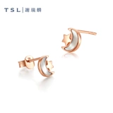 Tsl Xie Ruilin Sweet Dream 18K Золотые серьги Звездный месяц BAI Mother Sergrings Пара серьгов AG690