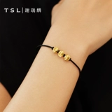 Золотой браслет с одной бусиной, бусины, браслет из красной нити, кошачий глаз, 3D