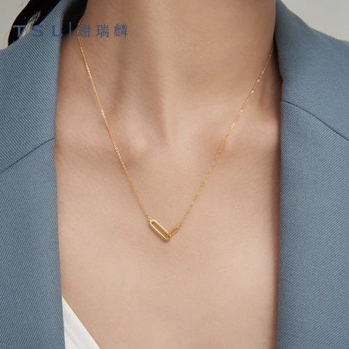 [10 миллиардов субсидий] Tsl Xie Ruilin Gold Gealic Geometric Double Ring 5G Gold Clairtical Style Style YS510