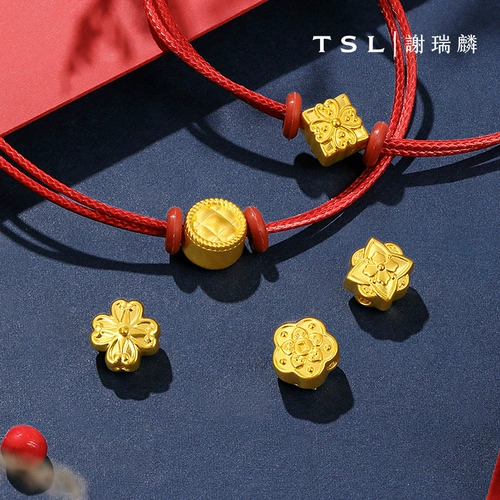 [Десять миллиардов субсидий] TSL Xie Ruilin золотая бусина с цветком типа 5D твердое золото не соответствует браслету X4700-X4704