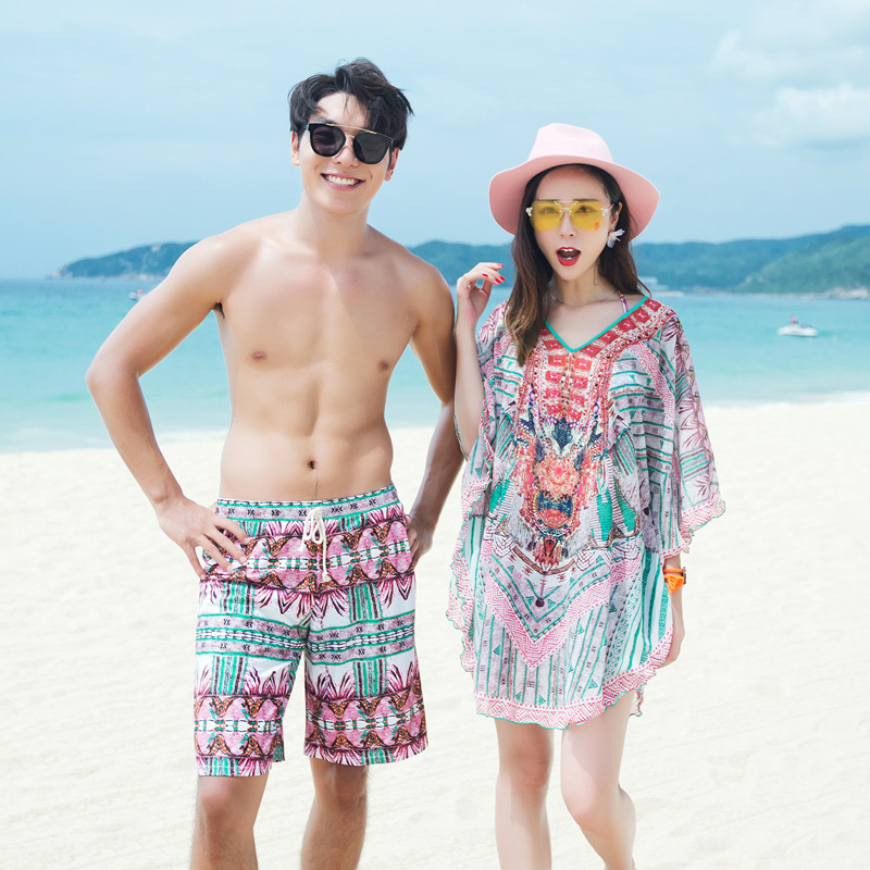 Bikini gợi cảm chia nhỏ bikini ngực nhỏ tụ tập đồ bơi nữ 2017 mới cặp đôi đồ bơi nam quần đi biển - Vài đồ bơi đồ đi biển cho cặp đôi