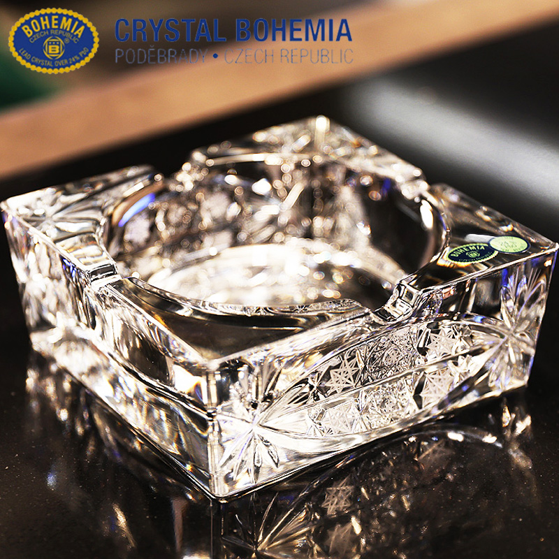 Czech Imports BOHEMIA Crystal Glass Handcrafted Ashtrays Tea Table Office Smoke Cylinder Living-room Pendulum-Taobao