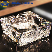 Czech imported BOHEMIA crystal glass hand-carved ashtray coffee table office ashtray living room ornaments