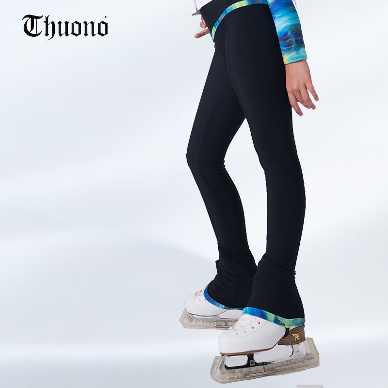 THUONO Italy imported children's figure skating suit performance pants adult women's thick skating pants black