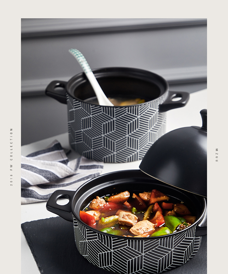 Casserole stew gas flame household large health soup Europe type high temperature resistant ceramic pan, soup rice stew