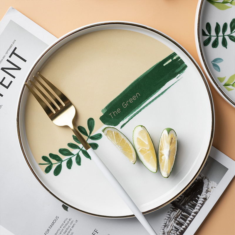 Plate of the Nordic trend of ceramics tableware dishes household food dish to eat dessert bowl tea cup breakfast dinner Plate