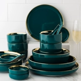 Imhouse Rice Bowl House High -Sense Sense Light Loxury Gold Border Soup Soup Light Luxury Dailware Plate Themge Green Bow
