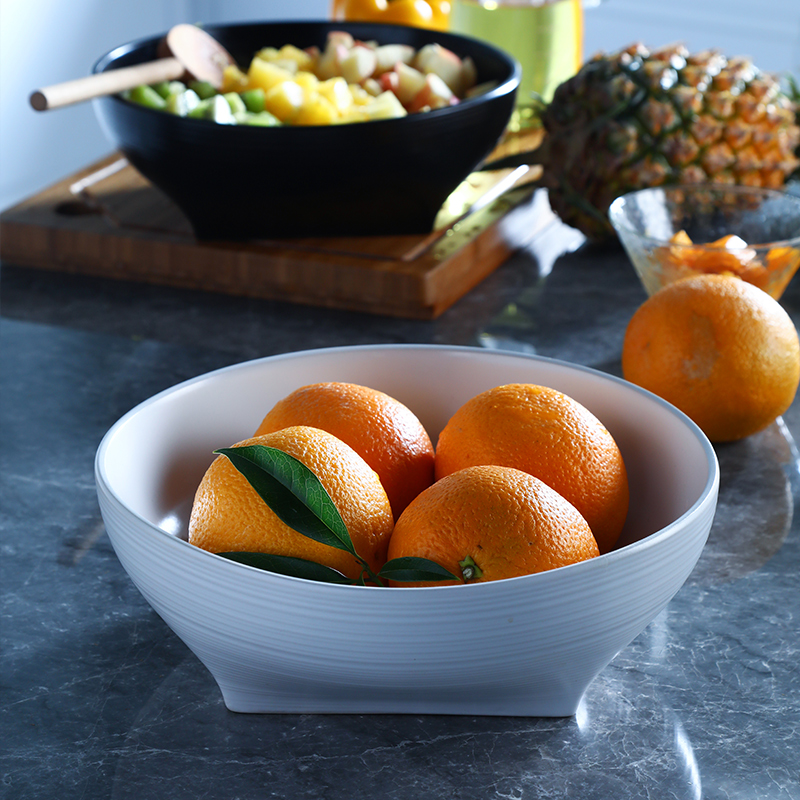 Ceramic bowl simple black and white large rainbow such as bowl bowl stir new 10 inches salad bowl large soup bowl