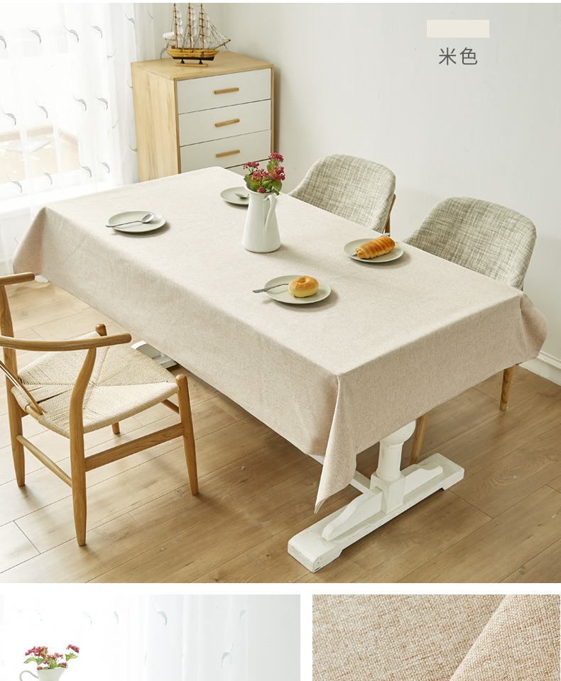 Khăn trải bàn bằng vải cotton và lanh màu hiện đại tối giản nghệ thuật Bắc Âu vải lanh trơn Mỹ - Khăn trải bàn khăn ăn khách sạn