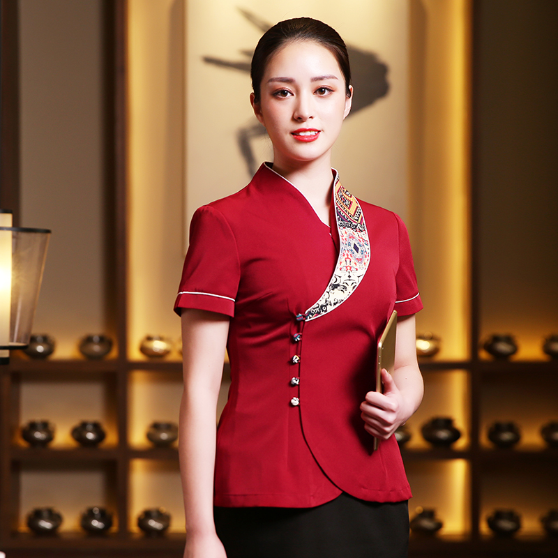Người phục vụ của những bộ quần áo làm việc nhà hàng ngắn tay phụ nữ của khách sạn nhà hàng nhà hàng Trung Quốc lẩu cửa hàng quần áo quần áo mùa hè