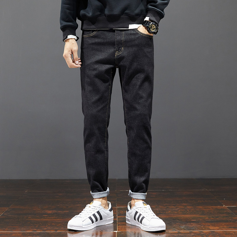 Jeans men in the spring 2023 new high elasticity repair straight pants Korean edition trend hundred pants men
