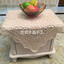  Creative crystal custom pure cotton square sofa backrest towel crochet placemat multi-purpose cover towel hollow cloth