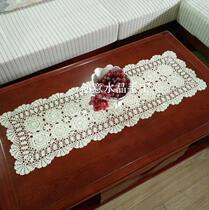 Hand crochet crochet decorative towel shooting props Vintage pastoral pure cotton hollow woven cabinet cover cloth tablecloth
