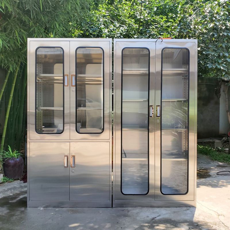 Thickened 304 Stainless Steel Dental Clinic Beauty Hospital Sterile Equipment Medicine and Western Medicine Cabinet with Drawer Glass Door