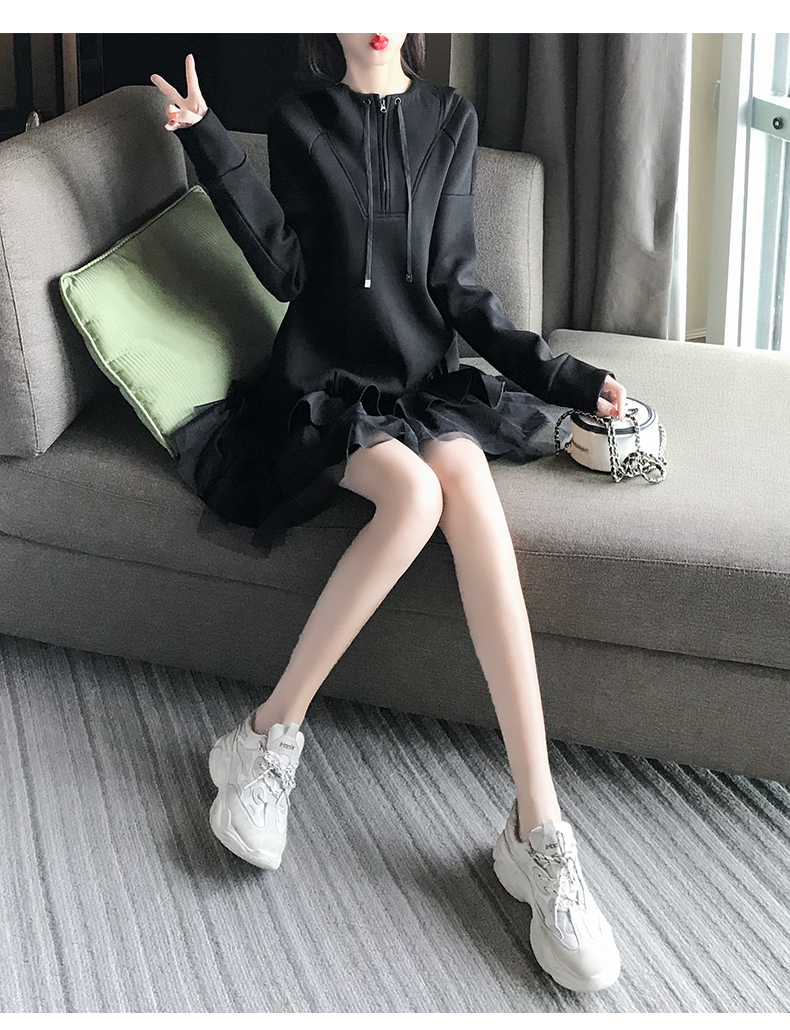 Váy nữ mùa thu 2019 quần áo mùa thu mới thủy triều mới nhỏ một đầu mùa thu phổ biến váy len - Sản phẩm HOT váy bầu công sở