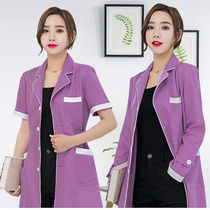 Beauty clothing Korean version of the gown beauty salon work clothes womens short sleeve summer pharmacy nurse clothes free printing