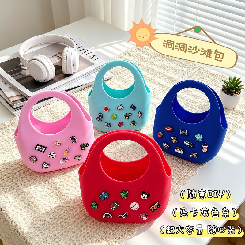 Amazon European and American Style Portable Mini Hole Bag Beach Storage Bag Handbag Printed Eva Outdoor Basket