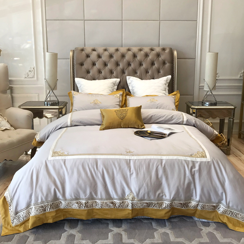 american four piece quilt set bedding european model room four five six seven piece set solid solid color bed products