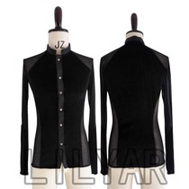 Mens Latin dance shirt shirt uniforms black sexy mesh costume performance clothes New shelves