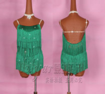 Jia Huixin Latin dance competition costumes performance costumes vassal dress Sassa body dynamic show high pine green