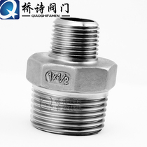 Reducing outer wire size head 304 stainless steel external thread straight-through joint screw buckle 1 8 DN15 3 inches