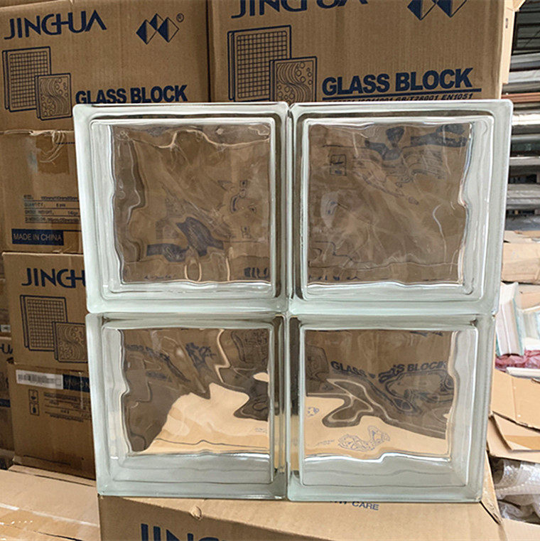 Jinghua glass brick super white square cloud pattern creative partition hotel bar background wall entrance curtain wall hollow brick