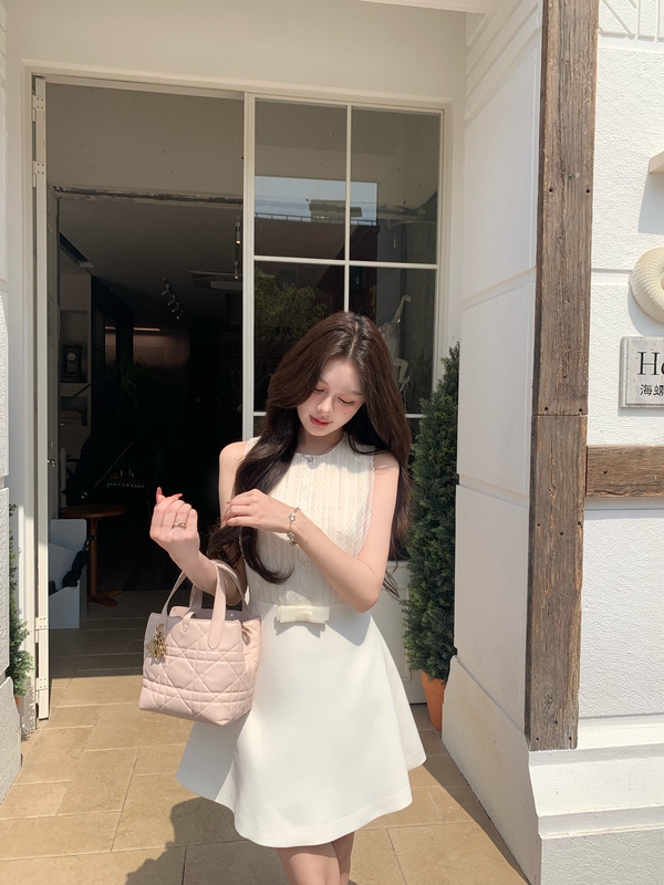 Bai Xiaoyun/[Princess Tang Ni] 26 New Product Lace Mesh Splicing Elegant Ladylike Dress