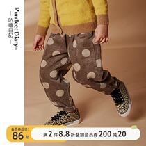 Guru Diary Children Polka Dots Corduroy Carduroy Rip Pants Men and Women Casual Pants Casual Pants 2021 New in Autumn