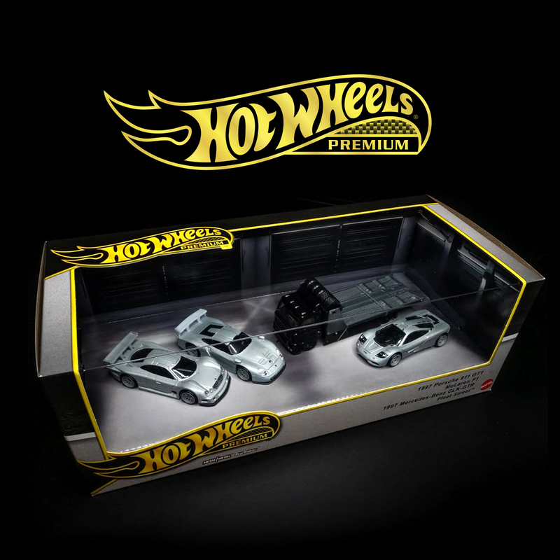 Porsche Le Mans Triple Garage Four-Car Gift Box Alloy Toy Car Simulation Model Hot Wheels Gmh39