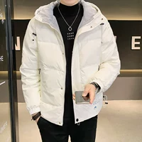 Мужской зимний короткий пуховик, трендовая универсальная толстовка с капюшоном для отдыха, куртка, 2021 года, увеличенная толщина