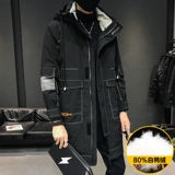 Мужской зимний плащ, длинный удерживающий тепло пуховик, куртка, коллекция 2021, средней длины, увеличенная толщина