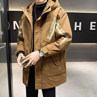 Длинный глянцевый бархатный пуховик для мальчиков, куртка с капюшоном, средней длины, увеличенная толщина, утиный пух, коллекция 2021, оверсайз