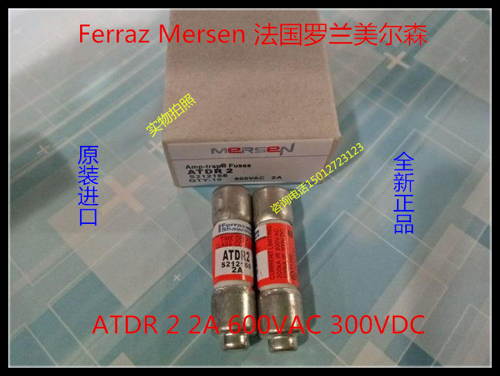 ATDR 2 AMP-TRAP Farley 10X38 ceramic time-delay fuse 2A Mersen Mersen