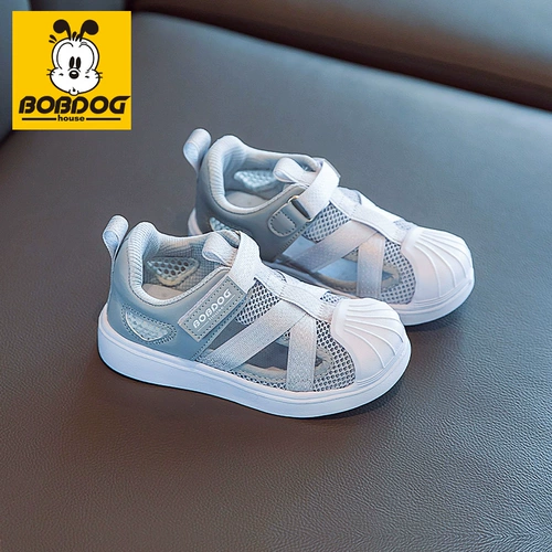 Туфли для мальчиков, летняя дышащая обувь, детские сандалии, сумка для обуви, 2023, мягкая подошва