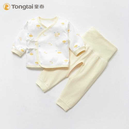 童泰 Хлопковый комбинезон для новорожденных, штаны, нижнее белье, детский комплект для младенца, осеннее термобелье, высокая талия