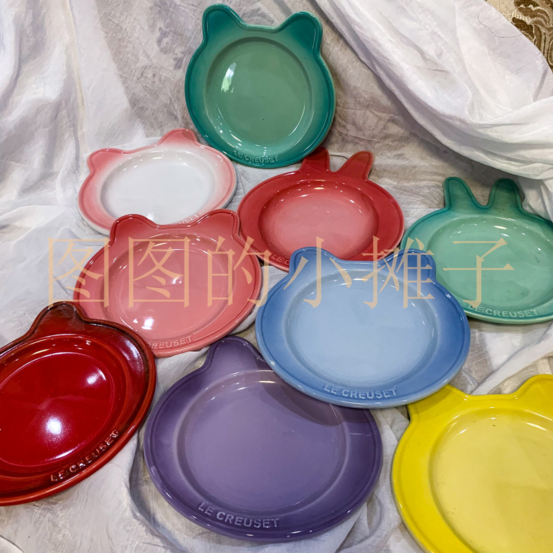 K family bear plate small rabbit plate ceramic gradient cartoon children's tableware dessert plate dinner plate personality