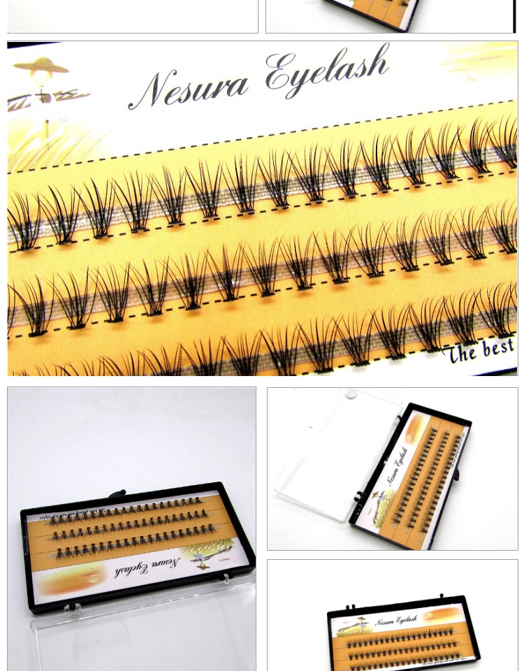 Sao Straw Man Tay 8 mm Tự ghép Trồng lông mi giả Cụm đơn 60 sợi tóc 10 Rễ 0 Tóc - Lông mi giả mi giả từng sợi