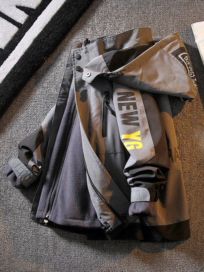 Children's clothing boys' autumn jacket three-in-one detachable 2025 new spring, autumn and winter style medium and large children's jacket trendy