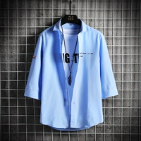 Рубашка, трендовая универсальная летняя одежда, короткий рукав, облегающий крой, в корейском стиле