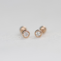 Color gold bubble diamond stud earrings 18K rose gold gold gold platinum sleep free to pick a two-wearing cochlear ear bone nail