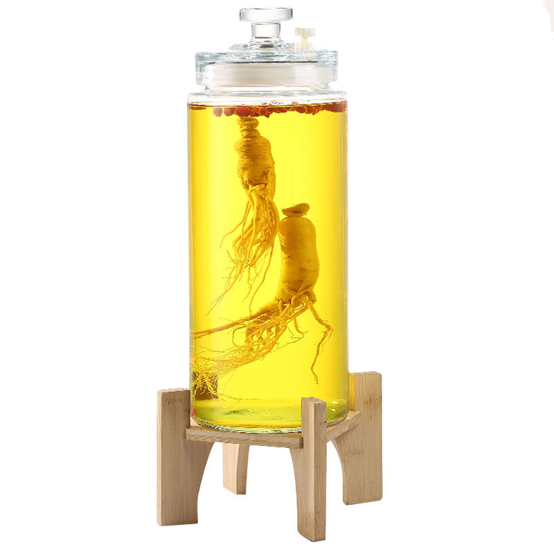 Glass Bottle for Soaking Liquor, Household Use, 5kg High-End Special-Purpose Liquor Bottles, Ginseng Liquor, Medicinal Liquor Jar, Empty Bottle with Spigot